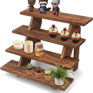 Wooden Display Stand Wood Cupcake Stands Tool Free, Rustic Risers for Display